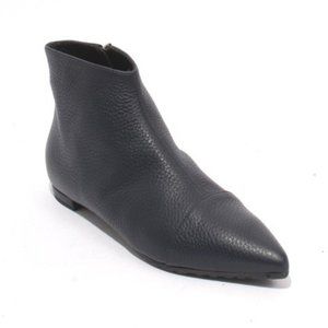 navy blue flat ankle boots